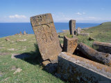 Christian Tombs, Salohiyakk, Lake Sevan, Armenia, Central Asia Photographic Print by Bruno Morandi