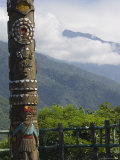 Totem Pole, Valley Scenery, Taiwan Aboriginal Culture Park, Pingtung County, Taiwan Photographic Print by Christian Kober