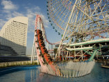Rollercoaster and Fun Fair Amusement Park, Minato Mirai, Yokohama, Japan Photographic Print by Christian Kober