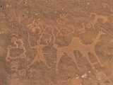 Rock Carvings, Wadi Rum, Jordan, Middle East Photographic Print by Bruno Morandi