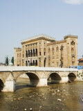 Miljacka River, the National and University Library Austro Hungarian Building, Bosnia Photographic Print by Christian Kober