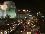 Car Lights, Walled City by Night, Damascus, Syria, Middle East Photographic Print by Christian Kober