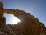 Sun's Rays, Natural Rock Arch, Desert Scenery, Wadi Rum, Jordan, Middle East Photographic Print by Christian Kober