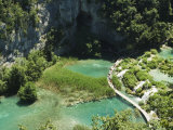 Walkway Through Turquoise Lakes, Plitvice Lakes National Park, Unesco World Heritage Site, Croatia Photographic Print by Christian Kober