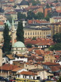 Panoramic Hilltop View of the City, Sarajevo, Bosnia Photographic Print by Christian Kober