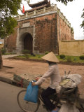 City Wall Gate, Lady Wearing Conical Hat, Hanoi, Northern Vietnam, Southeast Asia Photographic Print by Christian Kober