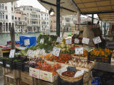 Fruit and Vegetable Stall at Canal Side Market, Venice, Veneto, Italy Photographic Print by Christian Kober