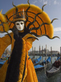 Masked Face and Costume at the Venice Carnival, Venice, Italy Fotografie-Druck von Christian Kober