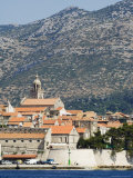 Seafront View of Medieval Old Town, Korcula Island, Dalmatia Coast, Croatia Photographic Print by Christian Kober