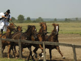 Hungarian Cowboy Horse Show, Bugaci Town, Kiskunsagi National Park, Hungary Photographic Print by Christian Kober