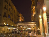 Street Side Cafe Area, Place d'Etoile (Nejmeh Square) at Night, Downtown, Beirut, Lebanon Photographic Print by Christian Kober