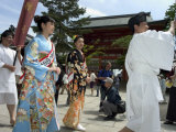 Traditional Dress and Procession for Tea Ceremony, Yasaka Jinja Shrine, Kyoto, Honshu Island, Japan Photographic Print by Christian Kober