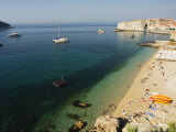 Old Town Beach and Harbour Area, Dubrovnik, Unesco World Heritage Site, Dalmatia, Croatia Photographic Print by Christian Kober
