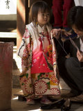 7-5-3 Festival, Girl at Kitano Tenmangu Shrine, Kyoto City, Honshu, Japan Photographic Print by Christian Kober