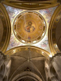 Ceiling Painting of Jesus Christ, Church of the Holy Sepulchre, Old Walled City, Jerusalem, Israel Photographic Print by Christian Kober