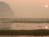 Morning Mist, Sunrise, Limestone Mountain Scenery, Tam Coc, Ninh Binh, North Vietnam Photographic Print by Christian Kober