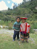 Two Children Near Machu Picchu, Peru, South America Photographic Print by Oliviero Olivieri