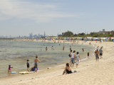 Beach Scene with Beach Huts at Brighton Beach Photographie par Richard Nebesky