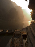 Boats at Sunrise, Limestone Mountain Scenery, Tam Coc, Ninh Binh, South of Hanoi, North Vietnam Photographic Print by Christian Kober