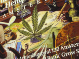 Close-Up of Cannabis Shop Sign, Amsterdam, the Netherlands (Holland) Photographie par Richard Nebesky