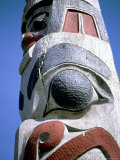 Detail of Totem Pole, Queen Charlotte Islands, British Columbia (B.C.), Canada Photographic Print by Oliviero Olivieri