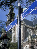 Close-Up of Direction Sign for Major Sights Along Canal, Amsterdam, the Netherlands (Holland) Photographie par Richard Nebesky