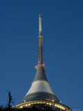 Tv Tower on Top of Jested Mountain Dominates Town and is Good Example of Modern Architecture Photographic Print by Richard Nebesky