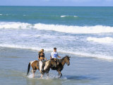 Couple Riding Horses on the Beach, Tibau Do Sul, Natal, Rio Grande Do Norte State, Brazil Photographic Print by Sergio Pitamitz
