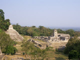 Temple of the Inscriptions and the Palace, Palenque, Chiapas Province, Mexico Photographic Print by Sergio Pitamitz