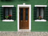 Door and Windows of a House, Burano, Venice, Veneto, Italy Photographic Print by Sergio Pitamitz