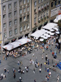 View Over Cafe from the City Hall, Marienplatz, Munich, Bavaria, Germany Photographic Print by Yadid Levy