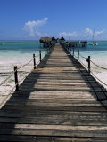 Bridge Leading to a Bar on the Water, Kiwengwa Beach, Zanzibar, Tanzania, East Africa, Africa Photographic Print by Yadid Levy
