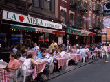 People Sitting at an Outdoor Restaurant, Little Italy, Manhattan, New York State Photographic Print by Yadid Levy