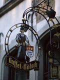 Decorated Sign of Locally Produced Beer Called Gaffel Kolsch in Old Town, North Rhine Westphalia Photographie par Yadid Levy