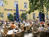 People Sitting at an Outdoor Cafe on Karlsplatz, Stuttgart, Baden Wurttemberg, Germany Photographic Print by Yadid Levy