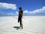 Fisherman on Beach, Zanzibar, Tanzania, East Africa, Africa Photographic Print by Yadid Levy