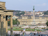 Schlossplatz, King Wilhelm Jubilee Column, Neues Schloss, Stuttgart, Baden Wurttemberg, Germany Photographie par Yadid Levy