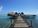 Bridge Leading to a Bar on the Water, Kiwengwa Beach, Zanzibar, Tanzania, East Africa, Africa Photographic Print by Yadid Levy