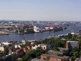 A View Over the City and Port from Michaeliskirche, Hamburg, Germany Photographic Print by Yadid Levy