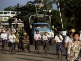 Truck in Rush Hour on Phu Xuan Bridge in Hue, Central Vietnam, Vietnam, Indochina Photographic Print by Robert Francis