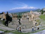 Morning Light on the Greek Theatre, Taormina, Island of Sicily, Italy, Mediterranean Photographic Print by Kim Hart