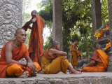 Buddhist Monks Relaxing Amongst the Temples of Angkor, Cambodia, Indochina, Southeast Asia Photographic Print by Andrew Mcconnell