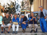 Elderly Men, Ile Rousse, Corsica, France Photographic Print by Yadid Levy