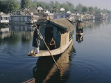 Houseboats on the Lake at Srinagar, Kashmir, Jammu and Kashmir State, India Photographic Print by Christina Gascoigne