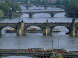 Charles Bridge on the Vltava River, Prague, Czech Republic Photographic Print by Kim Hart