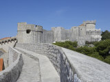 City Wall and Fortress Minceta in Background, Dubrovnik, Dalmatia, Croatia Photographic Print by Joern Simensen