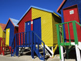 Colourfully Painted Victorian Bathing Huts in False Bay, Cape Town, South Africa, Africa Photographie par Yadid Levy