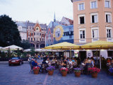 Restaurants in Dome Cathedral Square, Old Town, Riga, Latvia, Baltic States Photographie par Yadid Levy