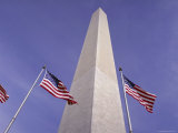 American Flags and the Washington Monument, Washington D.C., USA Photographic Print by Kim Hart