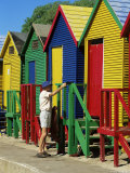 Colourfully Painted Victorian Bathing Huts in False Bay, Cape Town, South Africa, Africa Photographie par Yadid Levy
